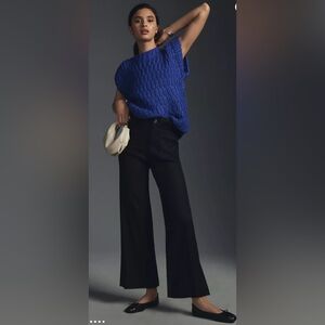 Anthropologie The Colette Cropped Wide-Leg Pants by Maeve: Linen Edition Size 28